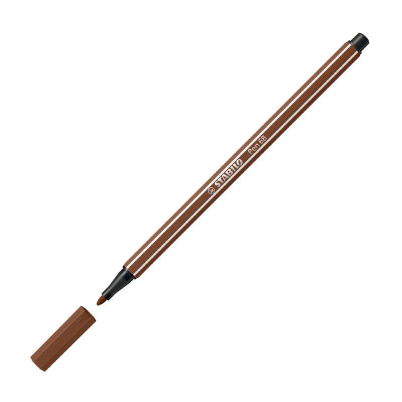 STABILO Premium Filzstift Pen 68 braun offene Kappe