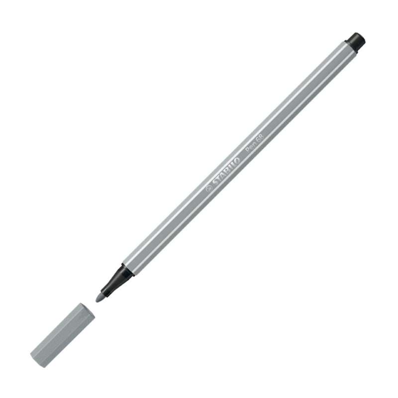 STABILO Premium Filzstift Pen 68 mittelgrau offene Kappe