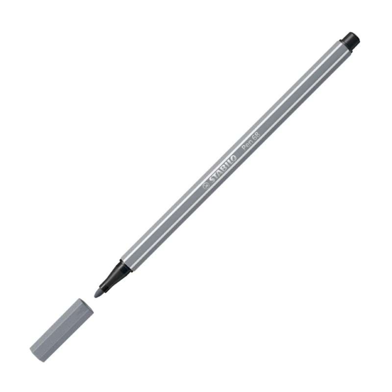STABILO Premium Filzstift Pen 68 dunkelgrau offene Kappe