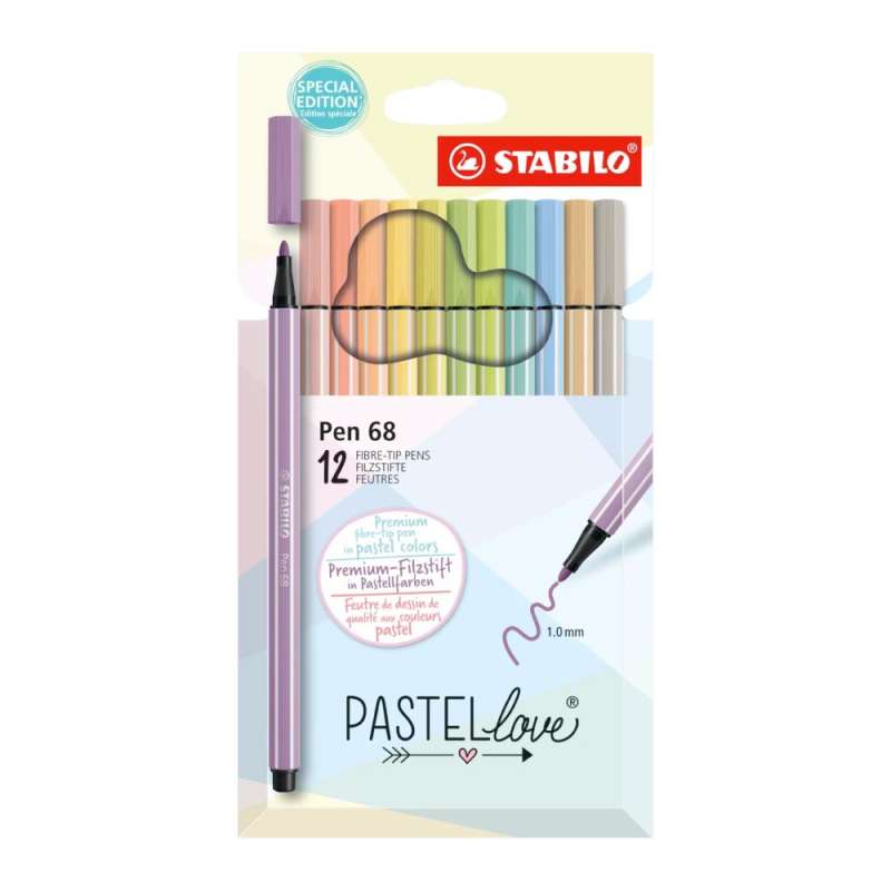STABILO Premium Filzstift Pen 68 12er Set pastell