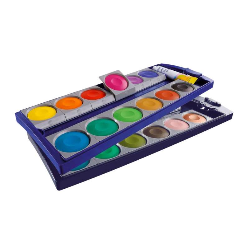 PELIKAN Farbkasten 735 K24 - 1 Tube Deckweiß alle Farben von oben