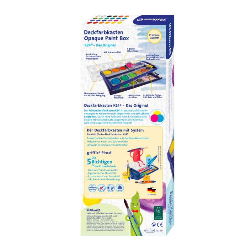 PELIKAN Farbkasten 735 K24 - 1 Tube Deckweiß Rückseite