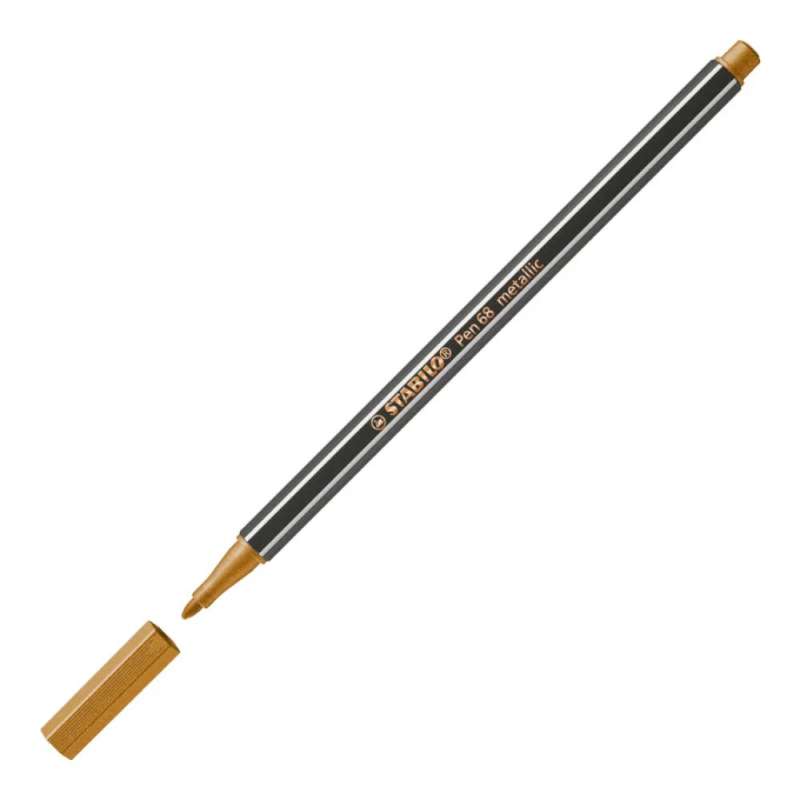 STABILO Premium Filzstift Pen 68 metallic kupfer offene Kappe