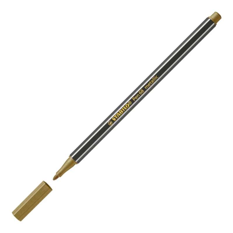 STABILO Premium Filzstift Pen 68 metallic kupfer offene Kappe
