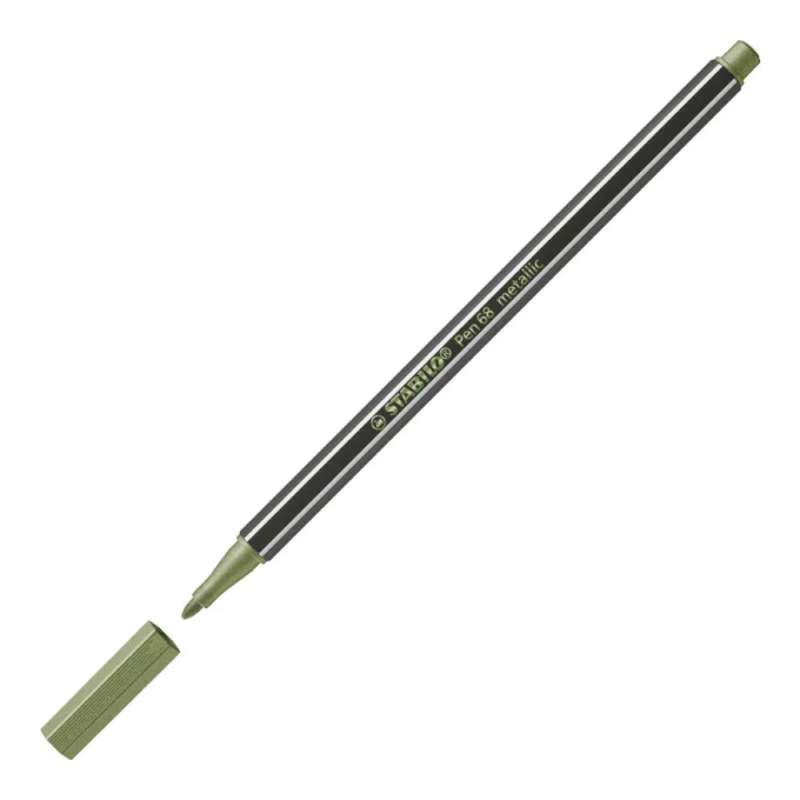 STABILO Premium Filzstift Pen 68 metallic hellgrün offene Kappe