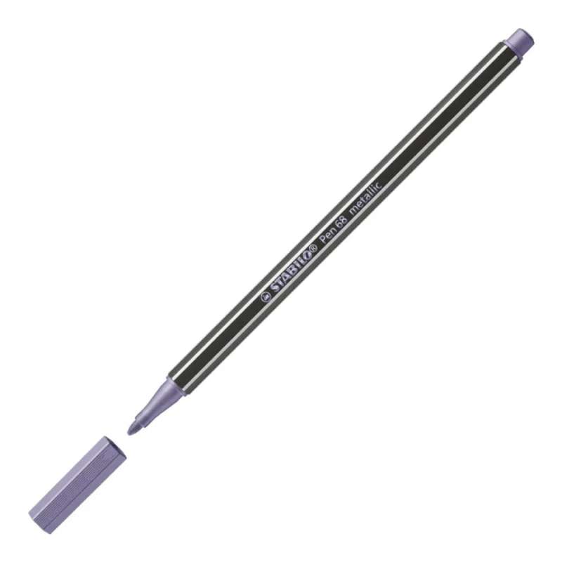 STABILO Premium Filzstift Pen 68 metallic violett offene Kappe
