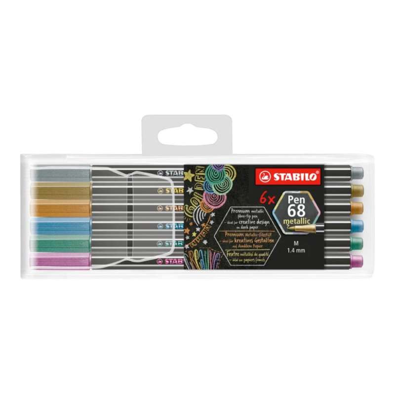 STABILO Premium Filzstift Pen 68 metallic 6er Set