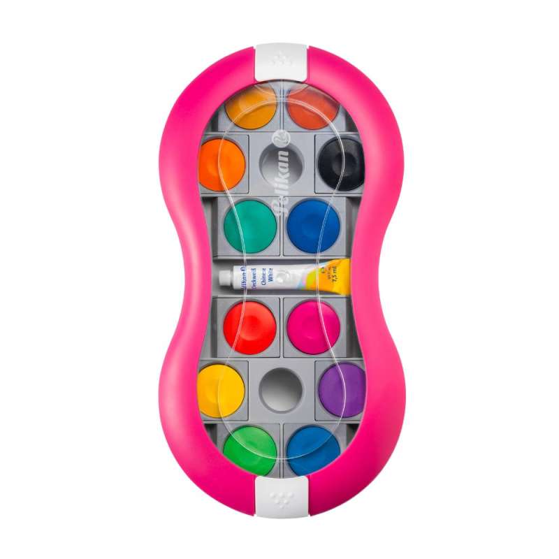 Pelikan Farbkasten Space+ 735 magenta - 1 Tube Deckweiß - DIN 12 Farben