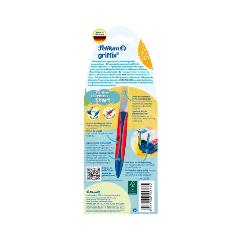 PELIKAN Pinsel griffix - Haarpinsel & Borstenpinsel 5er Set Rückseite