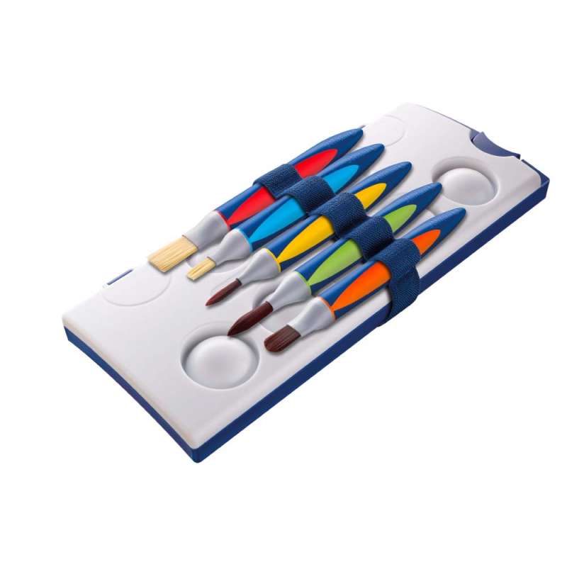 PELIKAN Pinsel griffix - Haarpinsel & Borstenpinsel 5er Set auf Farbkasten