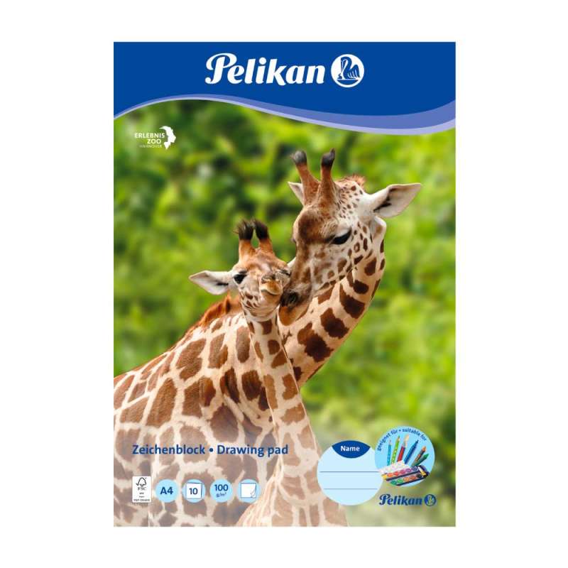 PELIKAN Zeichenblock DIN A4 10 Blatt Motive Giraffe
