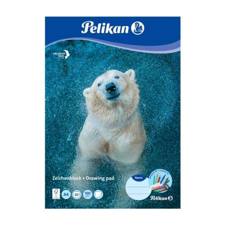 PELIKAN Zeichenblock DIN A4 20 Blatt Motive Eisbär
