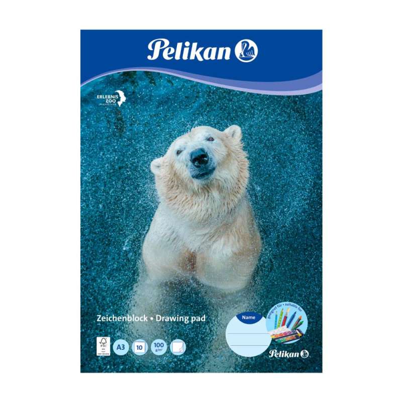 PELIKAN Zeichenblock DIN A3 10 Blatt Motiv Eisbär