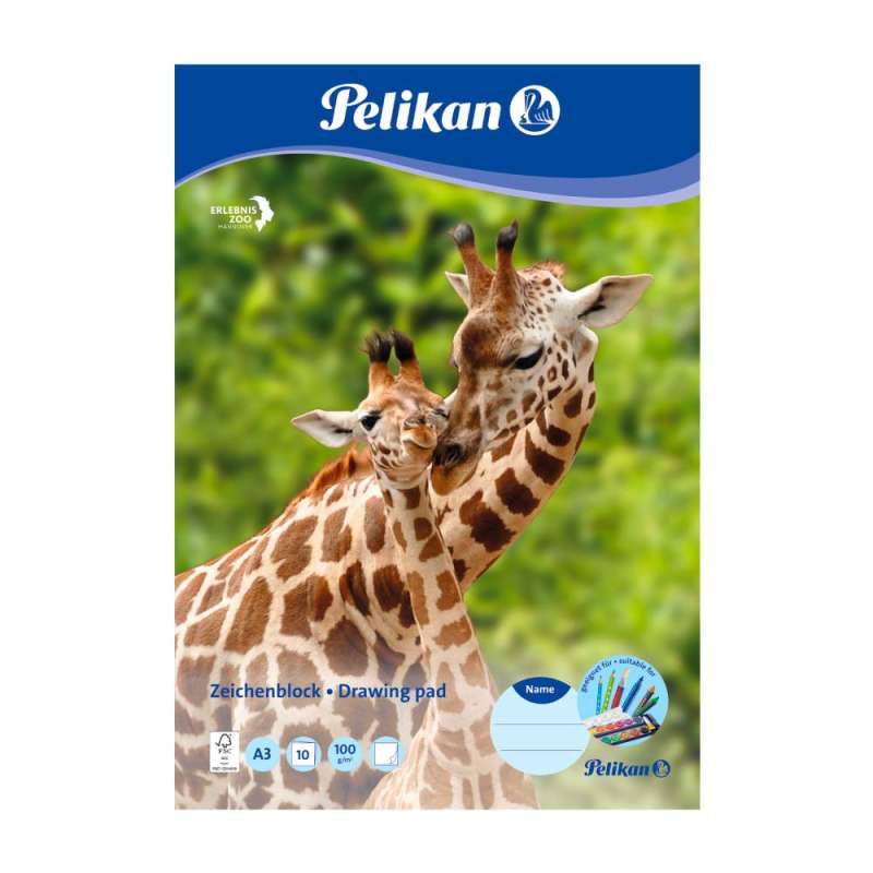 PELIKAN Zeichenblock DIN A3 10 Blatt Motiv Giraffe