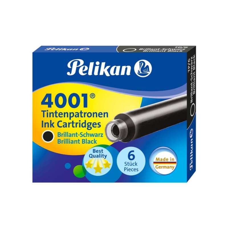 PELIKAN Füllerpatronen - TP/6 Tinte 4001® 6-Stück brillantschwarz