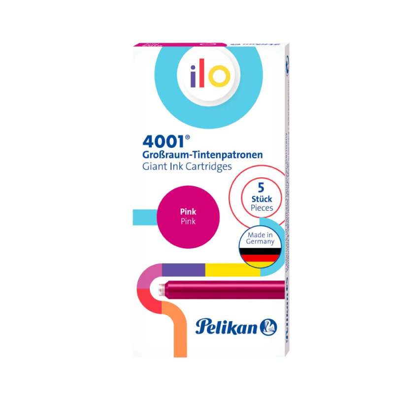 PELIKAN Großraum Füllerpatronen pink - GTP/5 Tinte 4001 - 5-Stück Verpackung 2