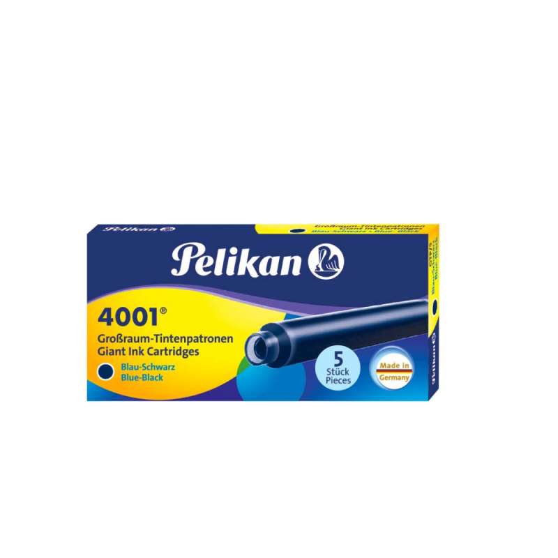 PELIKAN Großraum Füllerpatronen blau-schwarz - GTP/5 Tinte 4001 - 5-Stück Verpackung