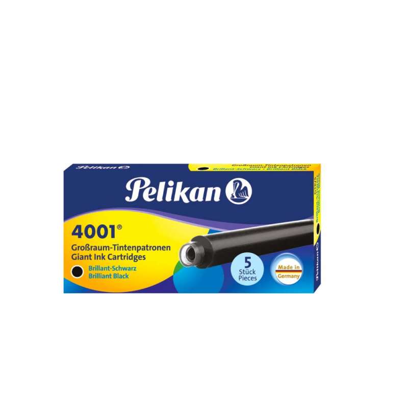 PELIKAN Großraum Füllerpatronen brillantschwarz - GTP/5 Tinte 4001 - 5-Stück Verpackung