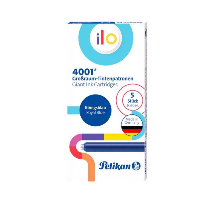PELIKAN Großraum Füllerpatronen königsblau - GTP/5 Tinte 4001 - 5-Stück Verpackung 2