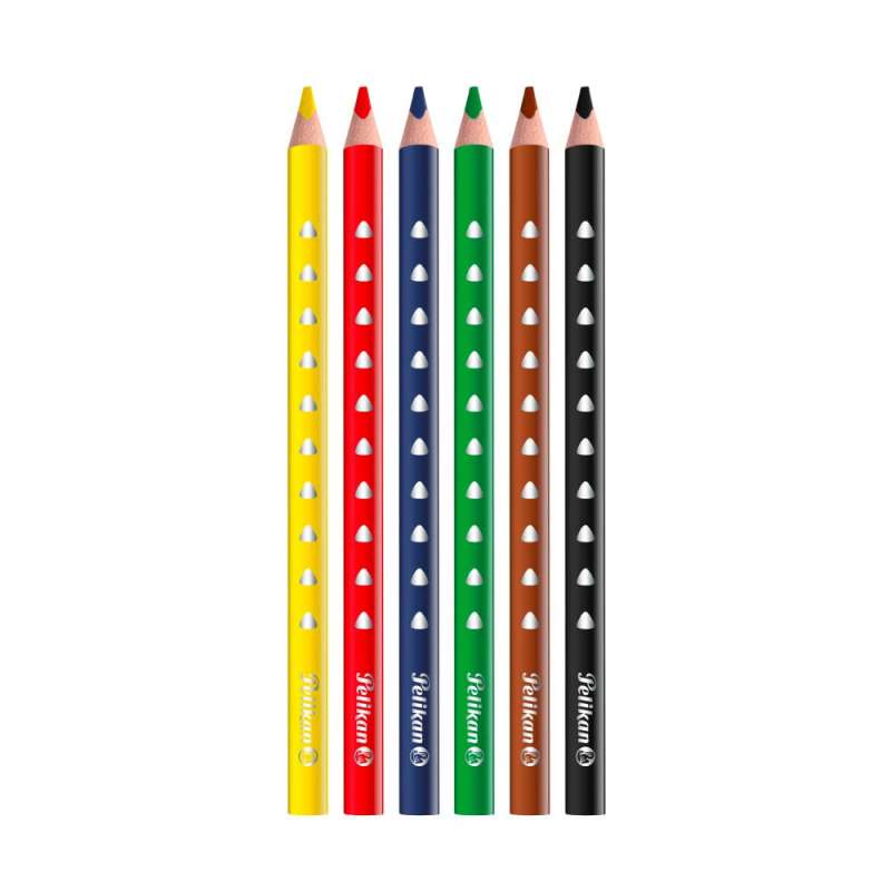 PELIKAN Buntstifte SILVERINO - dreikant dick 6er Set alle Farben