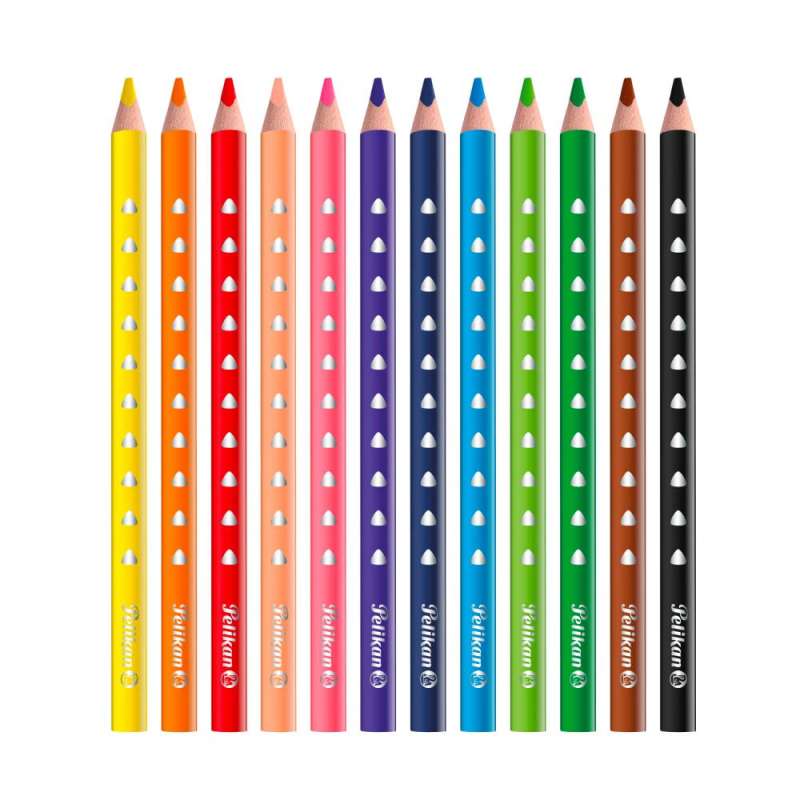 PELIKAN Buntstifte SILVERINO - dreikant dick 12er Set alle Farben