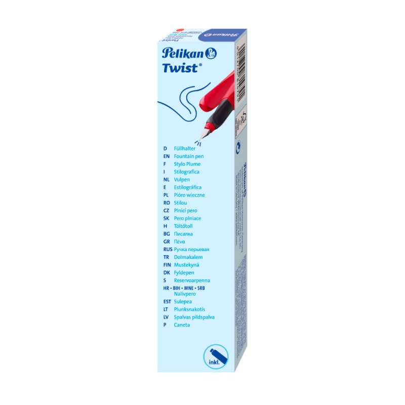 PELIKAN Füller Twist - Feder M rot/schwarz hinten