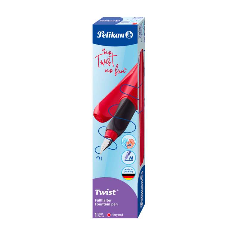 PELIKAN Füller Twist - Feder M rot/schwarz Packung