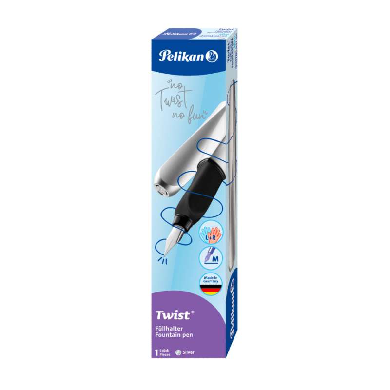 PELIKAN Füller Twist - Feder M silber Packung
