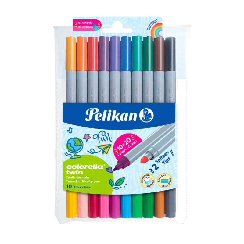 PELIKAN Filzstift Colorella® Fasermaler 10er Set Twin Varianten