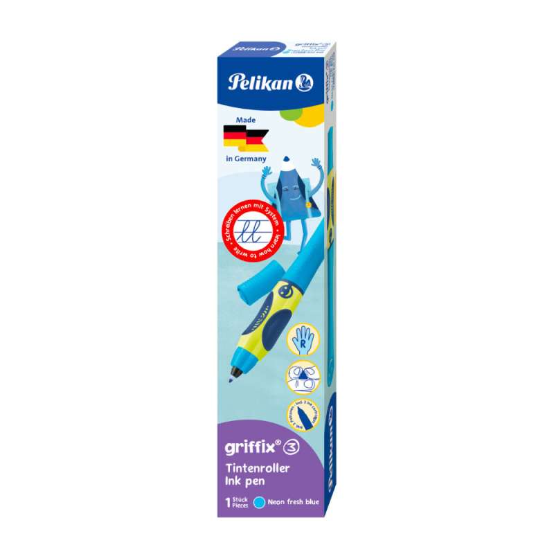 PELIKAN Tintenschreiber Griffix® neonblau Packung Rechtshänder