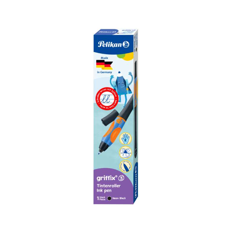 PELIKAN Tintenschreiber Griffix® neonschwarz Rechtshänder Packung