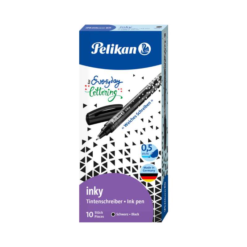 PELIKAN Tintenroller Inky® - Faserschreiber schwarz Packung