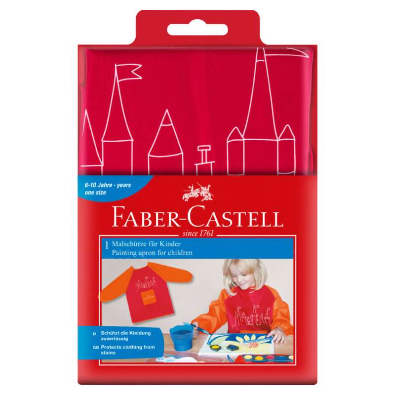FABER CASTELL Malkittel Universalgröße rot/orange Packung