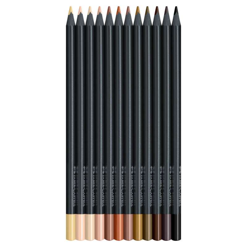 FABER CASTELL Black Edition Buntstifte 12er Set Skin Tones Varianten