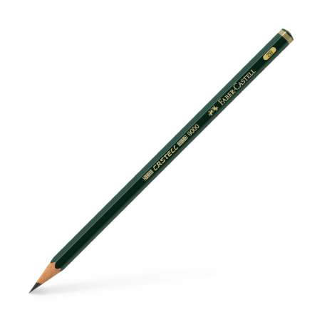 FABER-CASTELL Bleistift 9000 Härtegrad - 2B, Bleistift Top - ohne Radierer