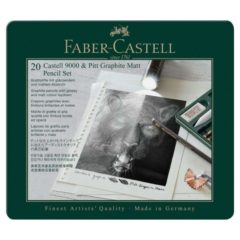 FABER-CASTELL Bleistift 9000 2x 8er Set CASTELL 9000 & PITT