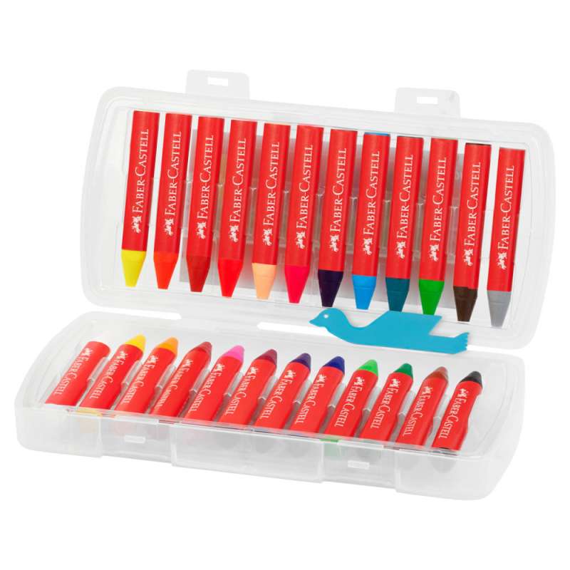 FABER-CASTELL Wachsmalkreide - wasserfest 24er Set Jumbo offen