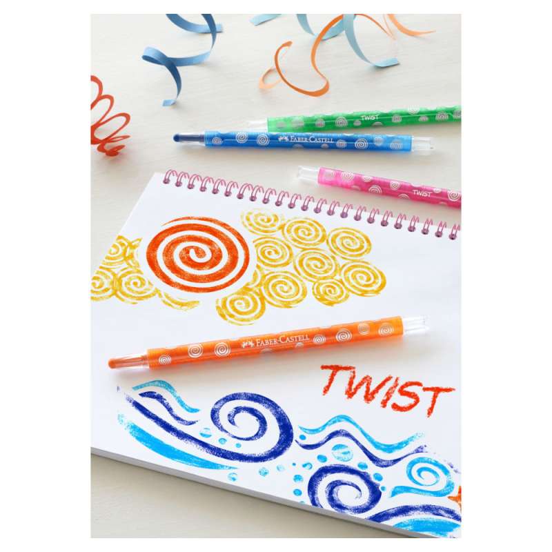 FABER-CASTELL Wachsmalkreide - wasserfest 24er Set drehbar Deko