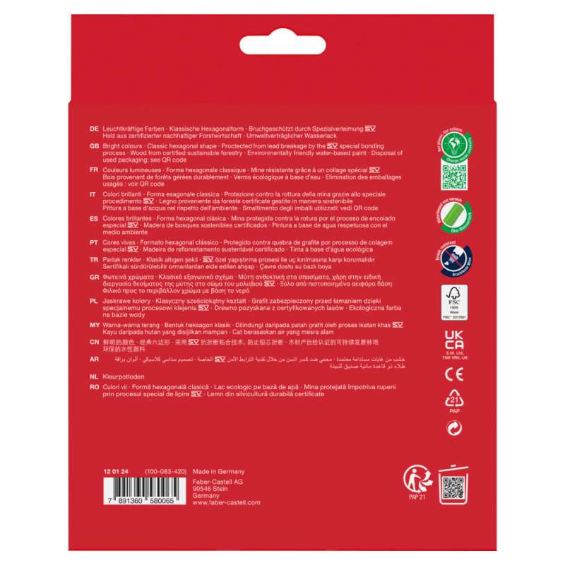 FABER-CASTELL Buntstifte Classic Colour 24er Set hinten