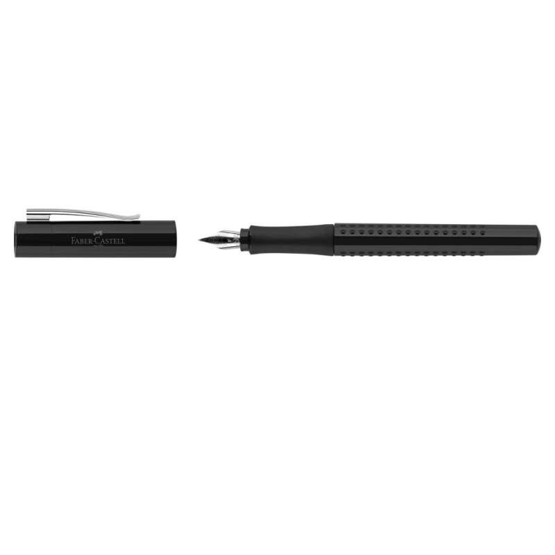 FABER-CASTELL Füller Grip 2010 Feder F, FABER-CASTELL Farben - schwarz Kappe
