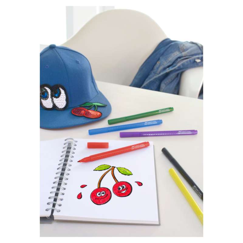 FABER-CASTELL Fasermaler - Filzstift Grip 20er Set Tisch