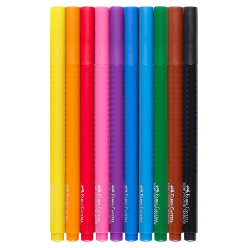 FABER-CASTELL Fasermaler - Filzstift Grip 10er Set geschlossen
