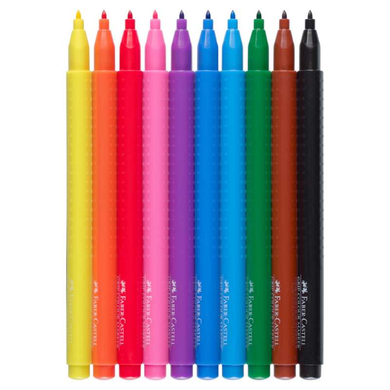 FABER-CASTELL Fasermaler - Filzstift Grip 10er Set offen