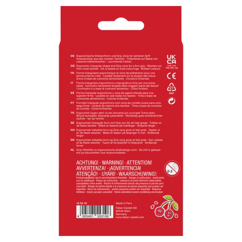FABER-CASTELL Fasermaler - Filzstift Grip 10er Set hinten