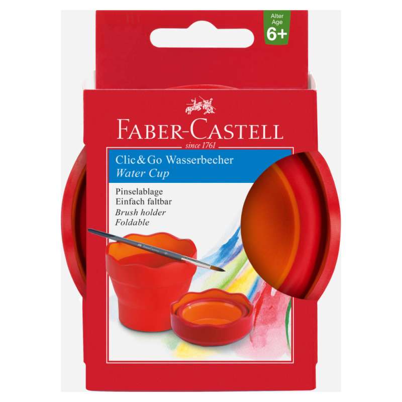 FABER-CASTELL Wasserbecher Clic and Go rot