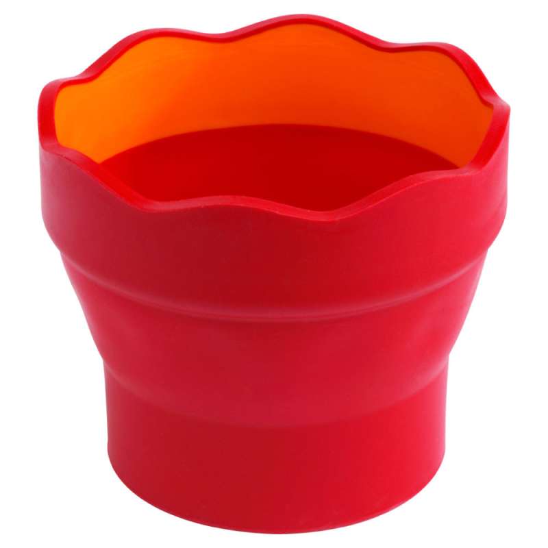 FABER-CASTELL Wasserbecher Clic and Go rot aufgestellt