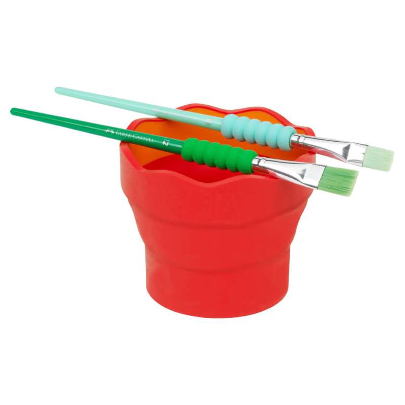 FABER-CASTELL Wasserbecher Clic and Go rot Pinsel