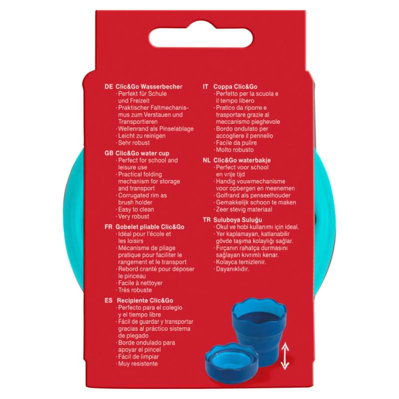 FABER-CASTELL Wasserbecher Clic and Go türkis hinten
