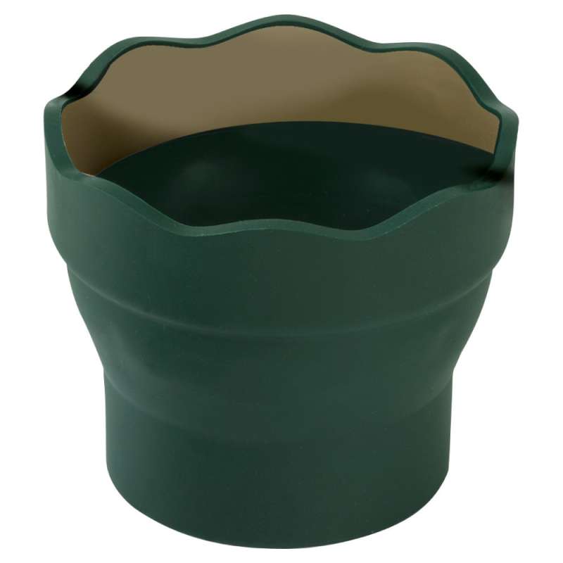 FABER-CASTELL Wasserbecher Clic and Go dunkelgrün aufgstellt