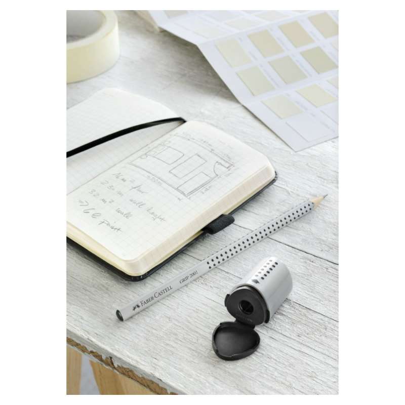 FABER-CASTELL Einfachspitzdose Grip 2001 Mini silber Deko
